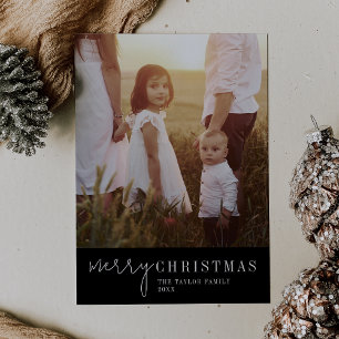 Modern Chic Svart God jul Photo Julkort