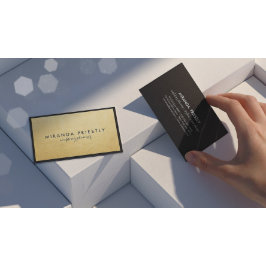 Modern Chic Svart och Falskt Guld Folie Luxe Kreat Visitkort