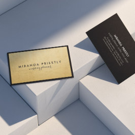 Modern Chic Svart och Falskt Guld Folie Luxe Kreat Visitkort