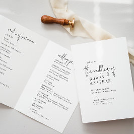 Modern Chic, svart och vitt, mappat Bröllop Program