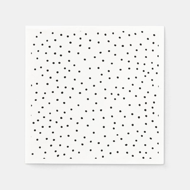 Modern chic svart vattenfärg söt polka dots pappersservett (Framsidan)