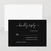 Modern Chic Svart & Vitt Minimalistiskt Bröllop RS