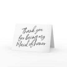 Modern Chic "Tack för att du var min brudtjänstefl