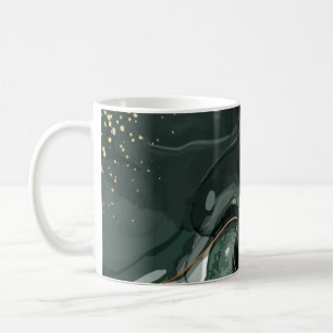 modern chic teal grönt guld agate marble kaffemugg