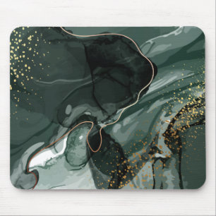 modern chic teal grönt guld agate marble musmatta
