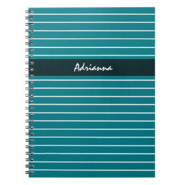 Modern Chic Teal Rand med Namn Anteckningsbok