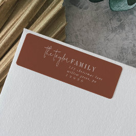 Modern Chic Terracotta Family Return-adressetikett Returadress Etikett