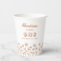Modern Chic Terracotta Flowers First Birthday
