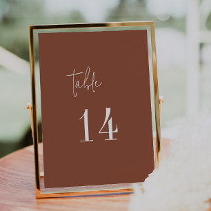 Modern Chic Terracotta Rust 5 x 7-tums Bordsnummer