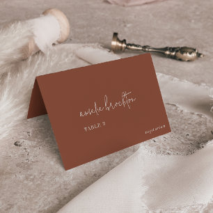 Modern Chic Terracotta Rust Menu-kort Bordsnummer