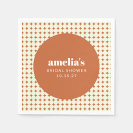 Modern Chic Terrakotta Prickar Bröllopsdusch Anpas Pappersservett