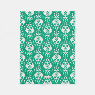 Modern chic texturerad grön ikat tribal mönster fleecefilt