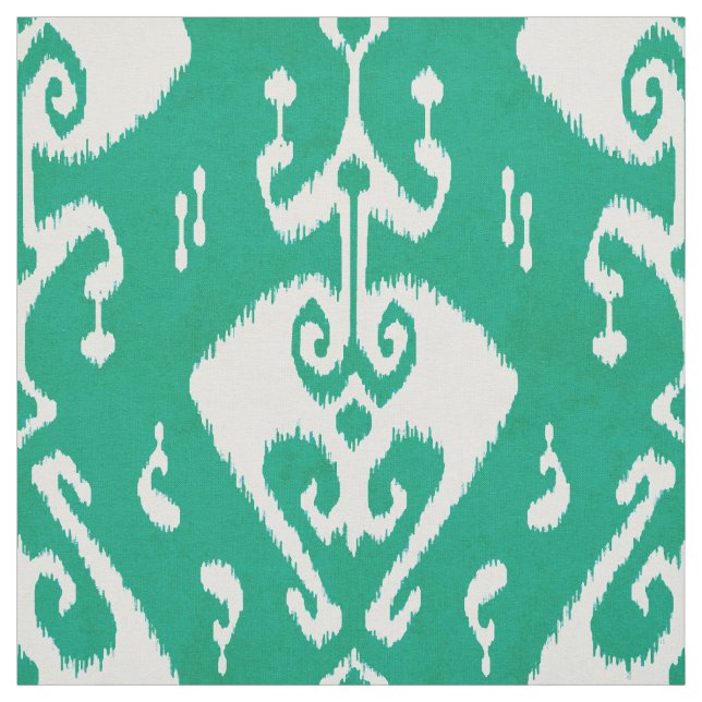 Modern chic texturerad grön ikat tribal mönster tyg (Provkarta)