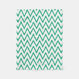 Modern chic texturerad grönt ikat chevron mönster fleecefilt