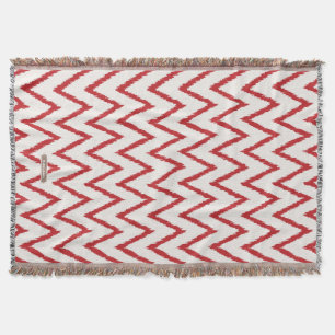 Modern chic texturerad röd ikat chevron mönster mysfilt