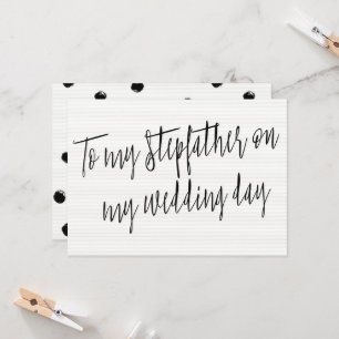 Modern Chic till min styvfar på min bröllopsdag Kort