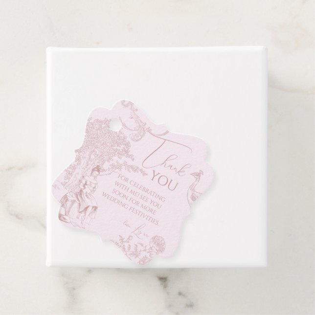 Modern Chic Toile de Jouy Picknick Bröllopsdusch  Gåvor Etiketter (På plats)