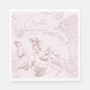 Modern Chic Toile de Jouy Picknick Bröllopsdusch Pappersservett