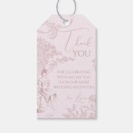 Modern Chic Toile de Jouy Picknick Bröllopsdusch  Presentetikett