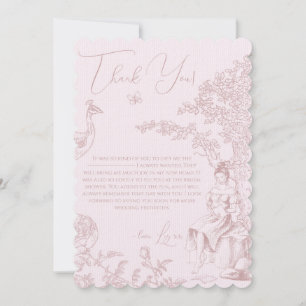 Modern Chic Toile de Jouy Picknick Bröllopsdusch Tack Kort