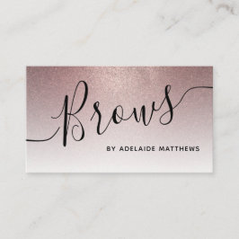 Modern Chic Trendig Ro Guld Glitter Brow Artist Visitkort