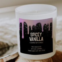 Modern Chic Trendig Rosa Lila Drives Candle-etiket