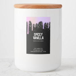 Modern Chic Trendig Rosa Lila Drives Candle-etiket Mat Etikett