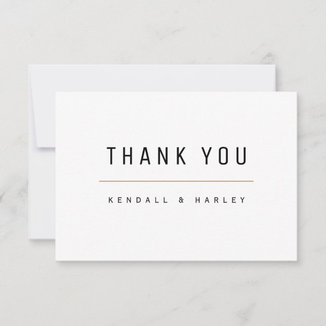Modern Chic Typografi enkel Tack Kort (Framsida)