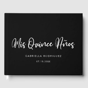 Modern chic-typografi Mis quince años Gästböcker