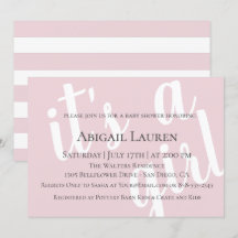 Modern Chic Typography Baby Shower-inbjudan