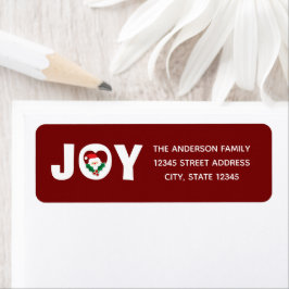 Modern Chic Typography Holly Joy Jultomten Returadress Etikett