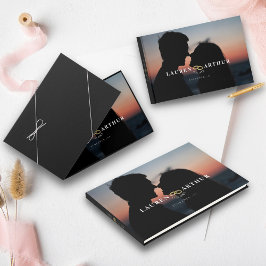Modern Chic Ultra Minimal Photo Bröllop Guest Bok