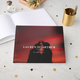 Modern Chic Ultra Minimal Photo Bröllop Guest Bok