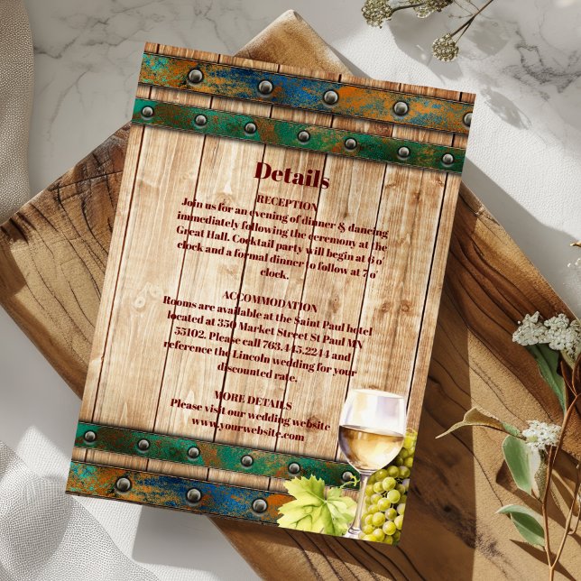 Modern Chic Vatercolor Vineyard Ligcape Bröllop Tilläggskort (Skapare uppladdad)