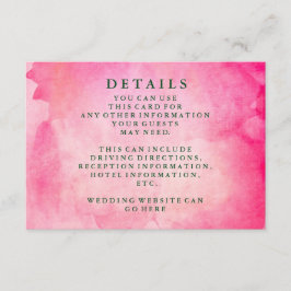 Modern Chic Vattenfärg Bröllopsinformation Tilläggskort