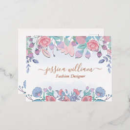 Modern Chic, vattenfärgsblå Hydrangeas-Blommigt ef