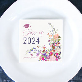 Modern chic vild blommor, skriptklass studenten pappersservett