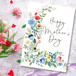 Modern Chic Vildblomma Glad mors dag-kort Julkort