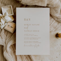 Modern Chic Vintage Guld Monogram Bröllop