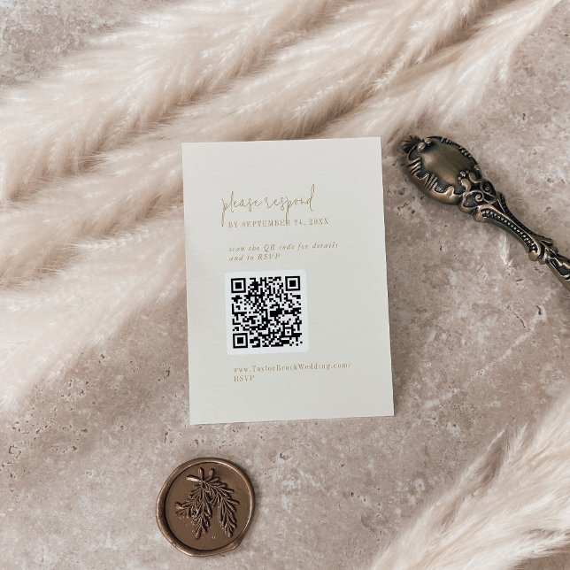 Modern Chic Vintage Guld QR-kodOSA Tilläggskort (Skapare uppladdad)
