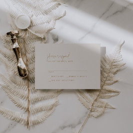 Modern Chic Vintage Guld Simple Bröllop OSA Kort