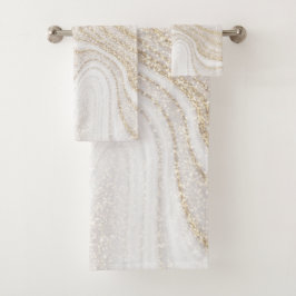 Modern chic, vit marmor faux guld glitter