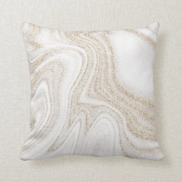 Modern chic, vit marmor guld glitter kudde