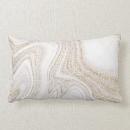 Modern chic, vit marmor guld glitter lumbarkudde