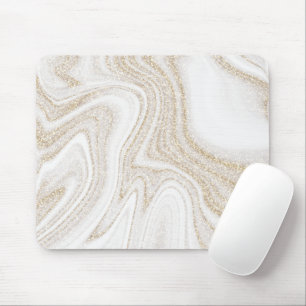 Modern chic, vit marmor guld glitter musmatta