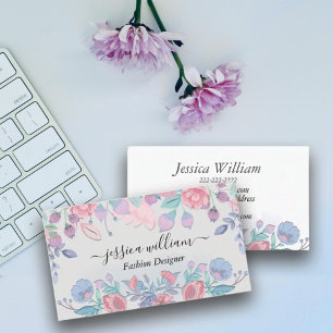 Modern Chic Watercolor Blue Hydrangeas Blommigt