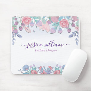 Modern Chic Watercolor Blue Hydrangeas Blommigt Musmatta