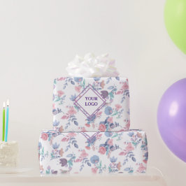 Modern Chic Watercolor Blue Hydrangeas Blommigt Presentpapper