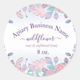 Modern Chic Watercolor Blue Hydrangeas Blommigt Runt Klistermärke