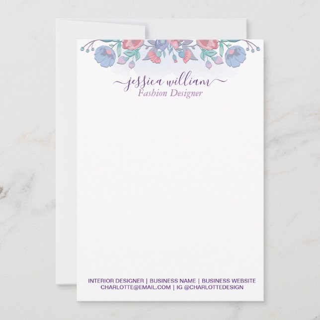 Modern Chic Watercolor Blue Hydrangeas Blommigt Tack Kort (Framsida)